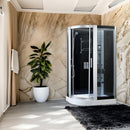 Hydrosan Duschkabine mit Hydromassage und Sauna Monaco 9914LS links Chrom 120x85 cm
