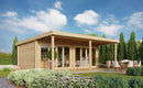 Fjordholz Gartenhaus Modell Kevin 44 mit Vordach