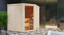 Karibu Innensauna "Sauna Hannah 2" 5 Personen 9 kW Bio-Kombi Ofen + Steuergerät HUUM WIFI