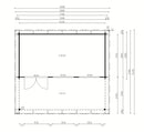 Fjordholz Gartenhaus Modell Kurt 44 A mit Vordach