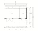 Fjordholz Gartenhaus Modell Kurt 44 C mit Vordach