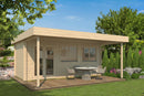 Fjordholz Gartenhaus Modell Kurt 44 B mit Vordach
