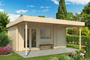 Fjordholz Gartenhaus Modell Kurt 44 D mit Vordach