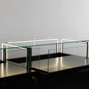 Form Department ATRIUM.M24 – Breite, halbhohe Glasvitrine mit Auszügen und Staufach-Schrank