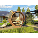 Fjordholz Fass-Sauna Modell Leo mit Vollglasfront