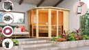 Karibu Design Sauna "Sauna Lina" 5 Personen 9 kW Bio-Kombi Ofen + Steuergerät HUUM WIFI