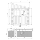 Timbela Holzschuppen M341A – 205 x 493 cm – 10 m2 – Bild 4