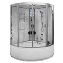 Mazur MO-08135S WEISS Duschkabine mit Badewanne und Hydromassage- + Dampfsaunafunktion 135 x 135 x 220 cm