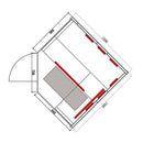 Mazur MO-EA3CR Infrarotsauna 150 x 150 x 200 cm – Kanadische Tanne