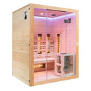Mazur MO-SW3 Kombi-Infrarot-/Finnische Sauna mit HARVIA 4,5 kW Heizgerät und Salzsteinen 150 x 120 x 190 cm