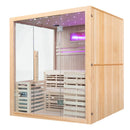 Mazur MO-EA4-II Trockensauna mit HARVIA 6 kW Ofen, Salzstein und Wandisolierung 180 x 160 x 200 cm