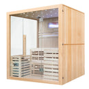 Mazur MO-EA4-II Trockensauna mit HARVIA 6 kW Ofen, Salzstein und Wandisolierung 180 x 160 x 200 cm