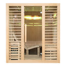 Mazur MO-EA4-L Trockensauna mit HARVIA 6 kW Ofen, Salzstein und Wandisolierung 180 x 160 x 200 cm