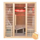 Mazur MO-EA4-L Trockensauna mit HARVIA 6 kW Ofen, Salzstein und Wandisolierung 180 x 160 x 200 cm