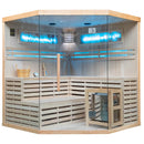 Mazur MO-EA4CS Trockensauna mit HARVIA 6 kW Ofen, Salzstein und Wandisolierung 180 x 180 x 200 cm