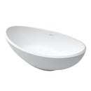 Mazur MO-0019 Ovale, freistehende Badewanne aus Kunststein, 159 x 87 x 56 cm