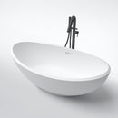 Mazur MO-0019 Ovale, freistehende Badewanne aus Kunststein, 159 x 87 x 56 cm