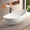 Mazur MO-0019 Ovale, freistehende Badewanne aus Kunststein, 159 x 87 x 56 cm