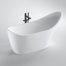Mazur MO-1055 Ovale, freistehende Badewanne aus Kunststein, 172 x 75 x 87 cm