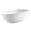 Mazur MO-1058 Ovale, freistehende Badewanne aus Kunststein, 159 x 85 x 54 cm