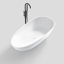 Mazur MO-1058 Ovale, freistehende Badewanne aus Kunststein, 159 x 85 x 54 cm