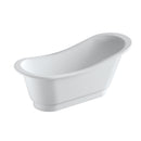 Mazur MO-1097 Ovale, freistehende Badewanne aus Kunststein, 175 x 70 x 72 cm