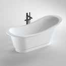 Mazur MO-1097 Ovale, freistehende Badewanne aus Kunststein, 175 x 70 x 72 cm