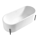 Mazur MO-0119 Ovale, freistehende Badewanne aus Kunststein, 160 x 70 x 56 cm