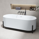 Mazur MO-0119 Ovale, freistehende Badewanne aus Kunststein, 160 x 70 x 56 cm