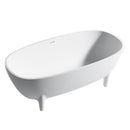 Mazur MO-0157 Ovale, freistehende Badewanne aus Kunststein, 160 x 80 x 58 cm