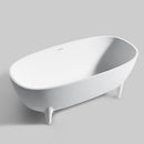 Mazur MO-0157 Ovale, freistehende Badewanne aus Kunststein, 160 x 80 x 58 cm