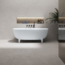 Mazur MO-0157 Ovale, freistehende Badewanne aus Kunststein, 160 x 80 x 58 cm