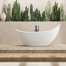 Mazur MO-0219 Ovale, freistehende Badewanne aus Kunststein, 185 x 76 x 92 cm