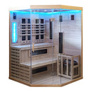 Mazur MO-SW3C Kombi-Infrarot-/Finnische Sauna mit HARVIA 6 kW Heizgerät und Salzsteinen 150 x 150 x 200 cm