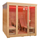 Mazur MO-EL5S-L Trockensauna mit HARVIA 8 kW Heizgerät, Liegen, Salzstein und Isolierung 180 x 180 x 190 cm