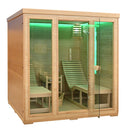 Mazur MO-EL5S-L Trockensauna mit HARVIA 8 kW Heizgerät, Liegen, Salzstein und Isolierung 180 x 180 x 190 cm