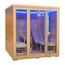 Mazur MO-EL5S-L Trockensauna mit HARVIA 8 kW Heizgerät, Liegen, Salzstein und Isolierung 180 x 180 x 190 cm
