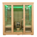 Mazur MO-EL5S-L Trockensauna mit HARVIA 8 kW Heizgerät, Liegen, Salzstein und Isolierung 180 x 180 x 190 cm