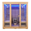 Mazur MO-EL5S-L Trockensauna mit HARVIA 8 kW Heizgerät, Liegen, Salzstein und Isolierung 180 x 180 x 190 cm