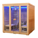 Mazur MO-EL5S-L Trockensauna mit HARVIA 8 kW Heizgerät, Liegen, Salzstein und Isolierung 180 x 180 x 190 cm