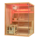 Mazur MO-EP3S LINKS Trockensauna mit HARVIA 6 kW Ofen, Salzstein und Wandisolierung 150 x 140 x 200 cm
