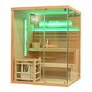 Mazur MO-EP3S LINKS Trockensauna mit HARVIA 6 kW Ofen, Salzstein und Wandisolierung 150 x 140 x 200 cm