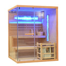 Mazur MO-EP3S RECHTS Trockensauna mit HARVIA 6 kW Ofen, Salzstein und Wandisolierung 150 x 140 x 200 cm