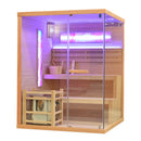 Mazur MO-EP3S LINKS Trockensauna mit HARVIA 6 kW Ofen, Salzstein und Wandisolierung 150 x 140 x 200 cm
