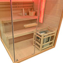Mazur MO-EP3S RECHTS Trockensauna mit HARVIA 6 kW Ofen, Salzstein und Wandisolierung 150 x 140 x 200 cm