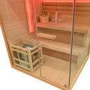 Mazur MO-EP3S LINKS Trockensauna mit HARVIA 6 kW Ofen, Salzstein und Wandisolierung 150 x 140 x 200 cm