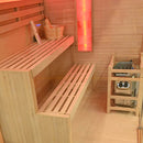 Mazur MO-EP3S RECHTS Trockensauna mit HARVIA 6 kW Ofen, Salzstein und Wandisolierung 150 x 140 x 200 cm