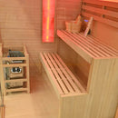 Mazur MO-EP3S LINKS Trockensauna mit HARVIA 6 kW Ofen, Salzstein und Wandisolierung 150 x 140 x 200 cm