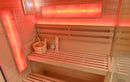 Mazur MO-EP3S LINKS Trockensauna mit HARVIA 6 kW Ofen, Salzstein und Wandisolierung 150 x 140 x 200 cm