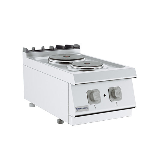 Virtus & Mastro piano cottura elettrico, modello da tavolo, 2 piastre rotonde